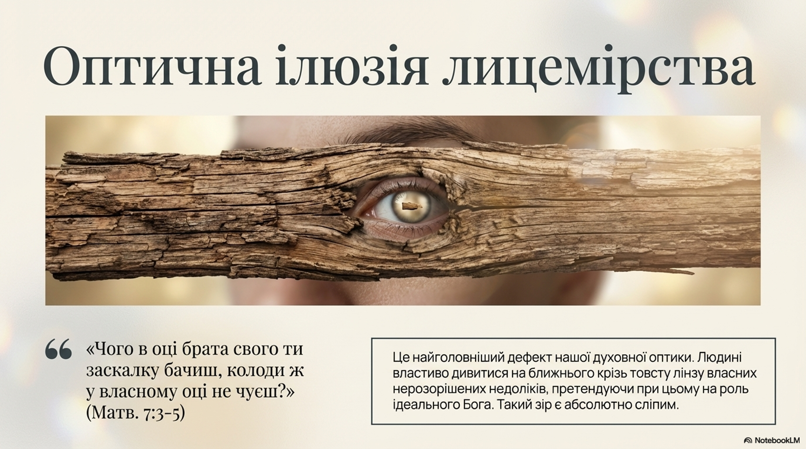 Судити чи не судити: екзегетичний розбір Мт.7:1-5
